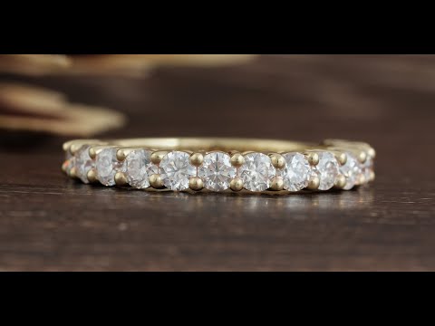 Colorless Round Cut Half Eternity Moissanite Band