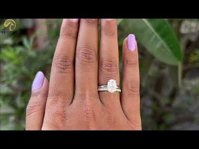 [YouTube Video of Oval Cut Bridal Ring Set]-[Golden Bird Jewels]
