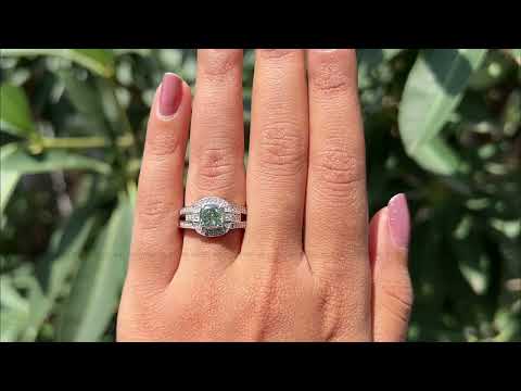 [YouTube Video Of Cushion Cut Moissanite Halo Ring]-[Golden Bird Jewels]