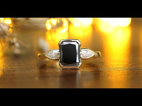 Radiant Cut Moissanite Three Stone Ring