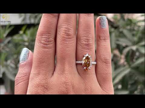 [Youtube Video Of Marquise Cut Moissanite Engagement Ring]-[Golden Bird Jewels]