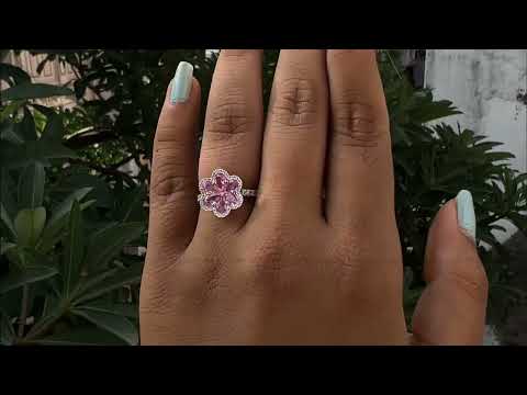 Pear & Round Cut Flower Engagement Ring