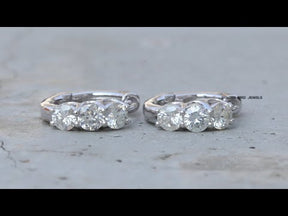 Round Cut Moissanite Small Huggies Hoop Earrings