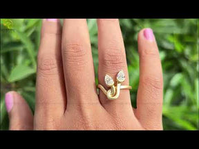 YouTube Video Of Colorless Pear Cut Toi Moi Moissanite Ring
