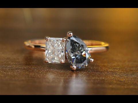 Pear And Radiant Cut Moissanite You & Me Ring