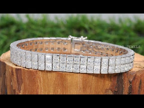 Princess Cut Moissanite Tennis Men's Bracelet