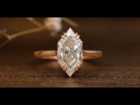 [YouTube Video Of Dutch Marquise Cut Moissanite Hidden Halo Engagement Ring]-[Golden Bird Jewels]