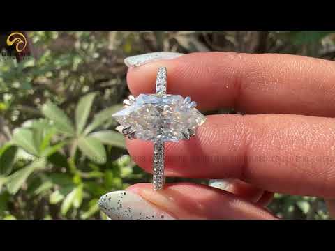 Youtube Video Dutch Marquise Cut Solitaire Accent Moissanite Engagement Ring