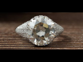[YouTube Video Of Old European Cut Round Moissanite Ring]-[Golden Bird Jewels]