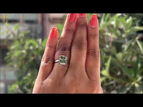 [YouTube Video Of Mint Green Radiant Moissanite Solitaire Ring]-[Golden Bird Jewels]