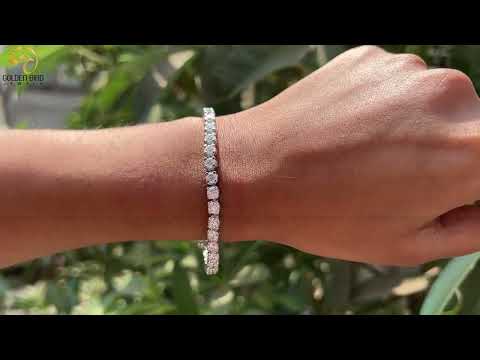 [YouTube Video Of Round Cut Moissanite Tennis Bracelet]-[Golden Bird Jewels]