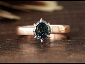 Youtube Video Step Cut Oval moissanite Solitaire Engagement Ring