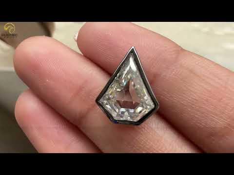 [YouTube Video Of Pentagon Cut Solitaire Moissanite Pendant]-[Golden Bird Jewels]