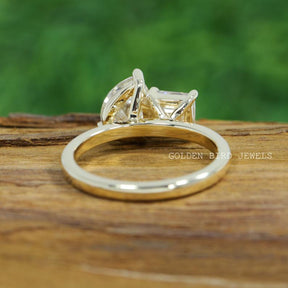 Asscher & Pear Toi et Moi Moissanite Ring